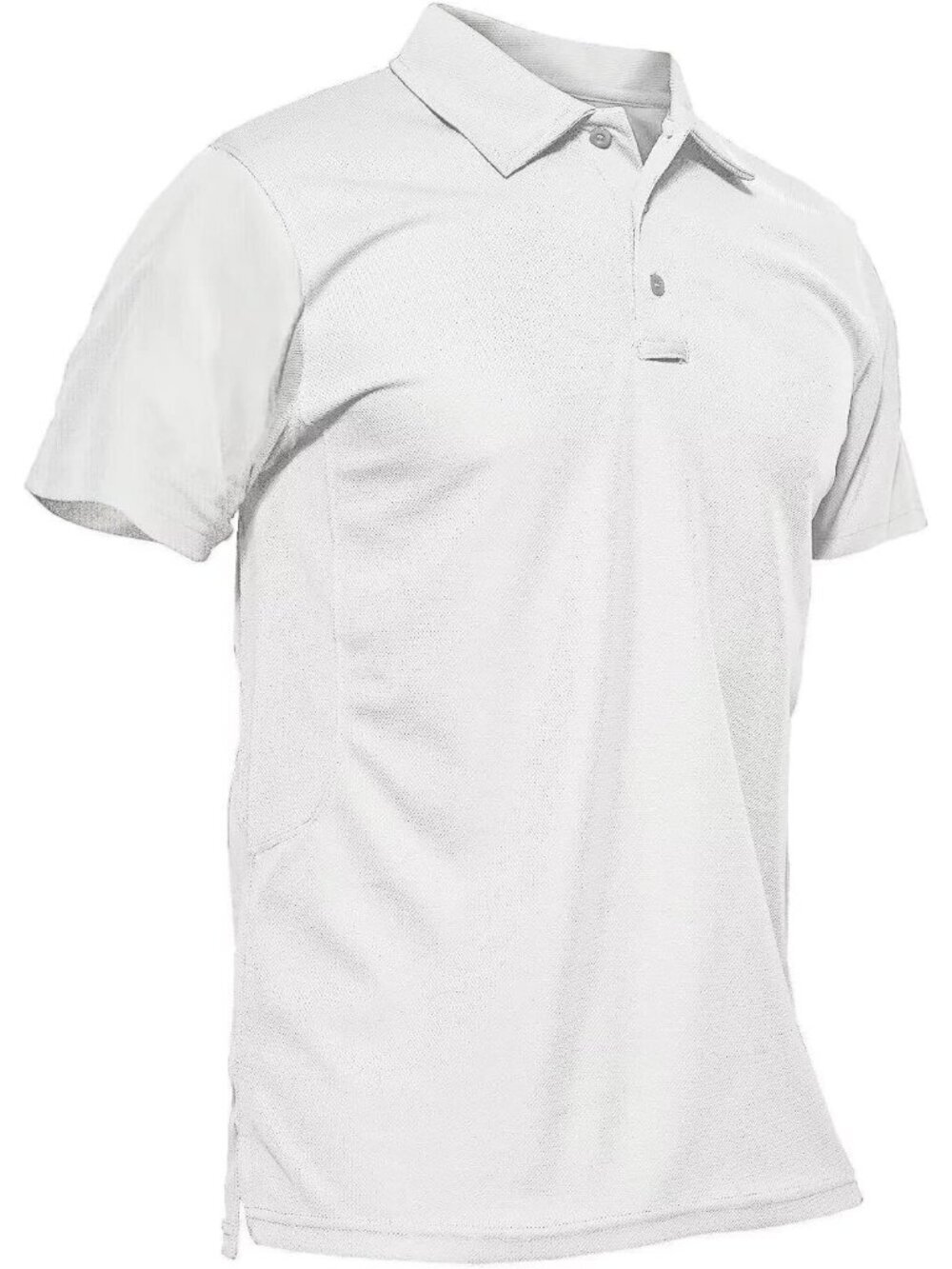 Men White-short Quick Dry Performance Polo Shirt Short Sleeve Tactical Golf Tees